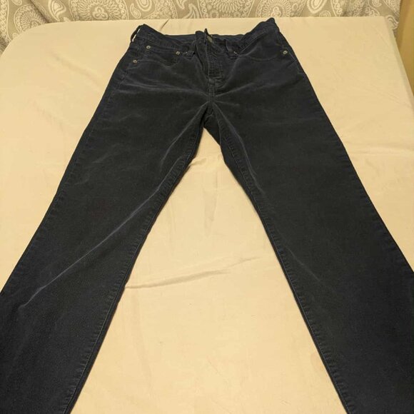 J. Crew Corduroy 5 Pocket Dark Wash Blue Jeans Womens 28 Pullon Zip Fly - Picture 1 of 14